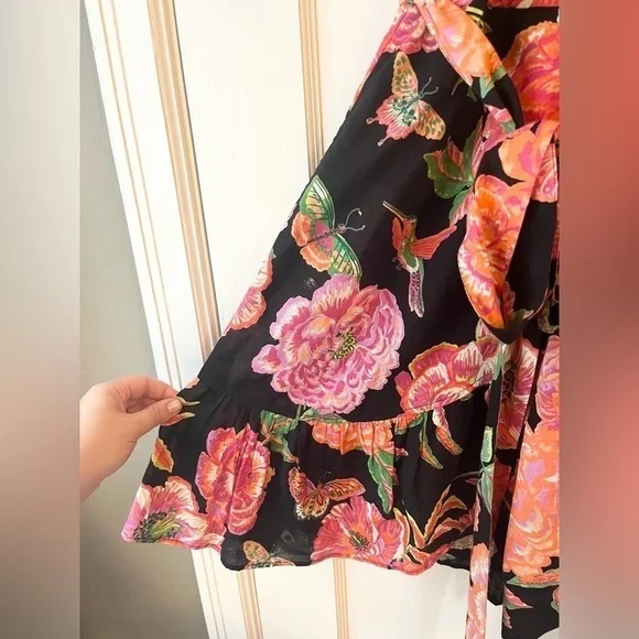 Banjanan Audrey Mini Dress, Eliza's Rose Garden Black Butterflies Floral - Picture 8 of 10